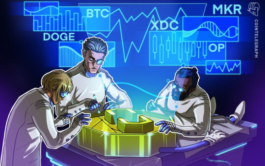 DOGE, MKR, OP and XDC gather strength as Bitcoin price remains range-bound